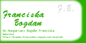 franciska bogdan business card